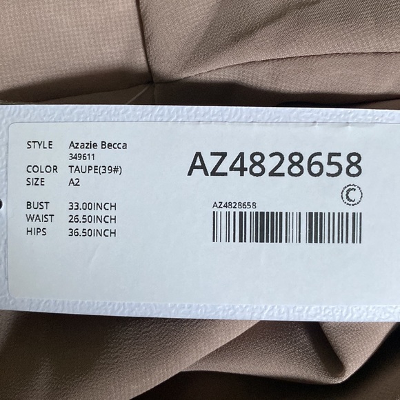 Azazie NWT Taupe Bridesmaid Dress event formal dress - Picture 6 of 6